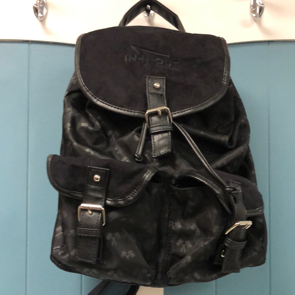 In-N-out black on black medium‎ backpack purse